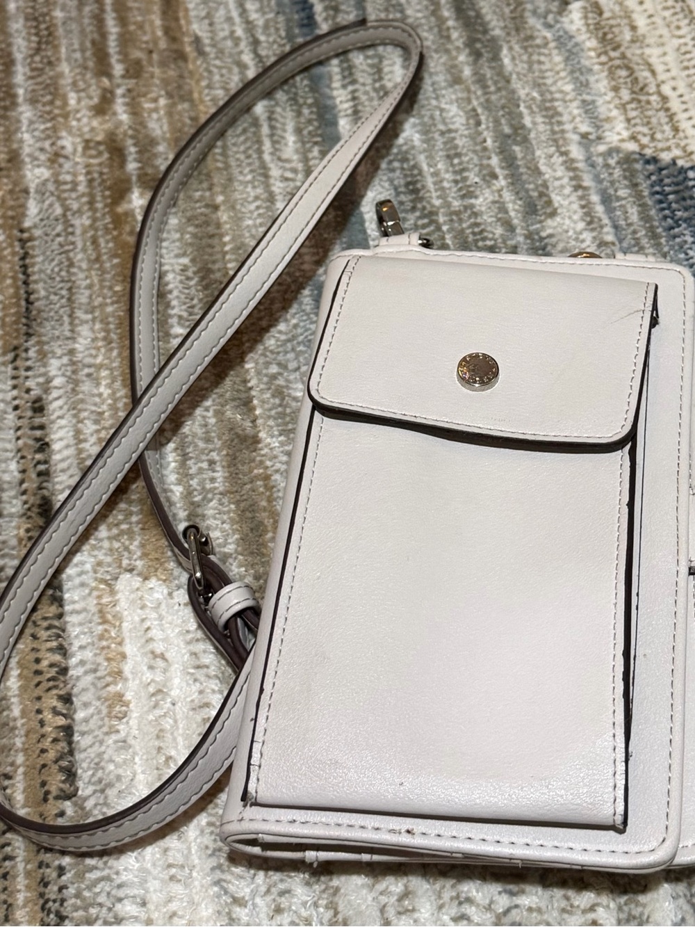 Steve Madden Cream Crossbody Phone Pouch with Front Flap